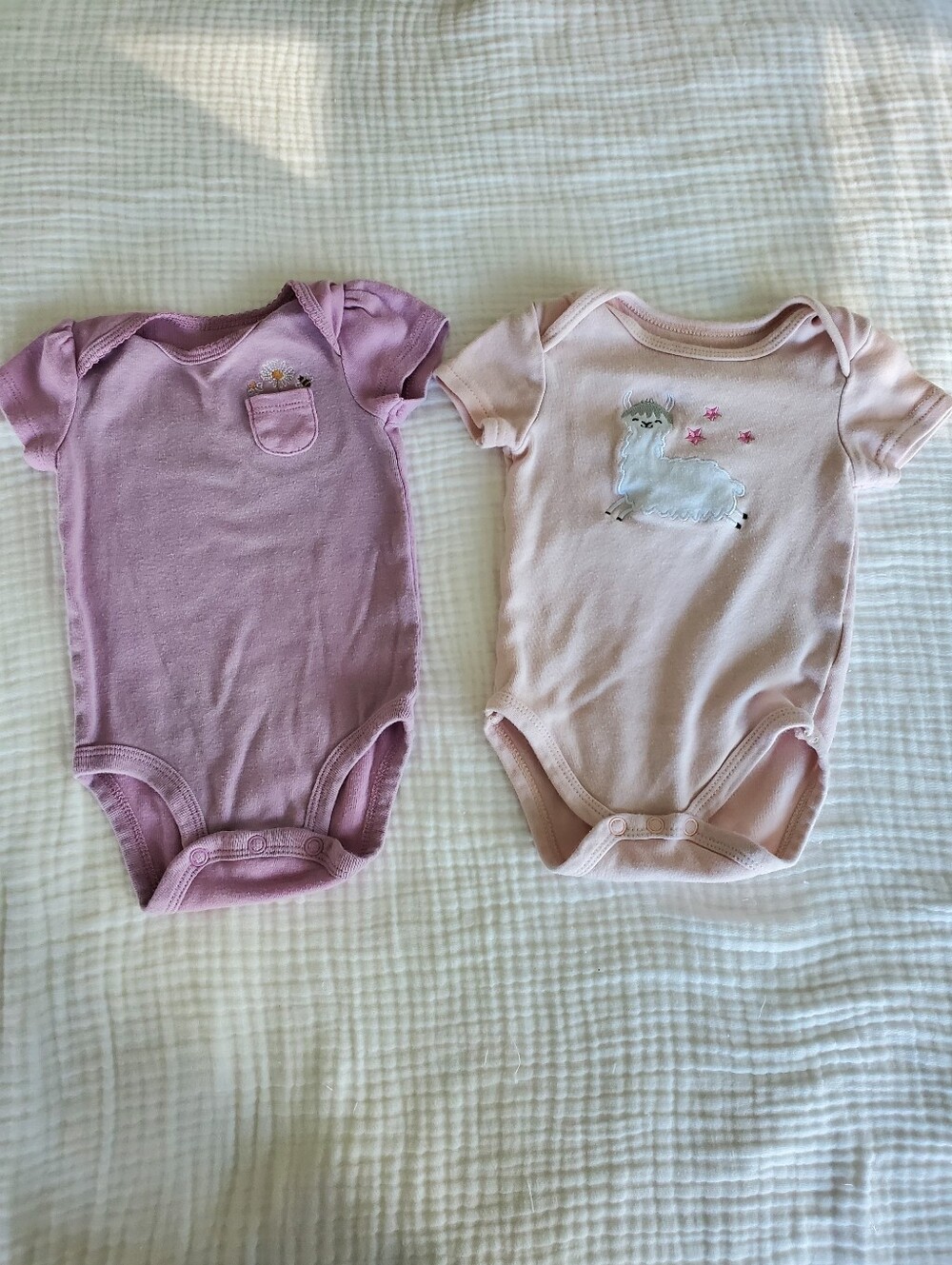 Pink and Mauve Baby Sleeveless Onesies - Set Of 2